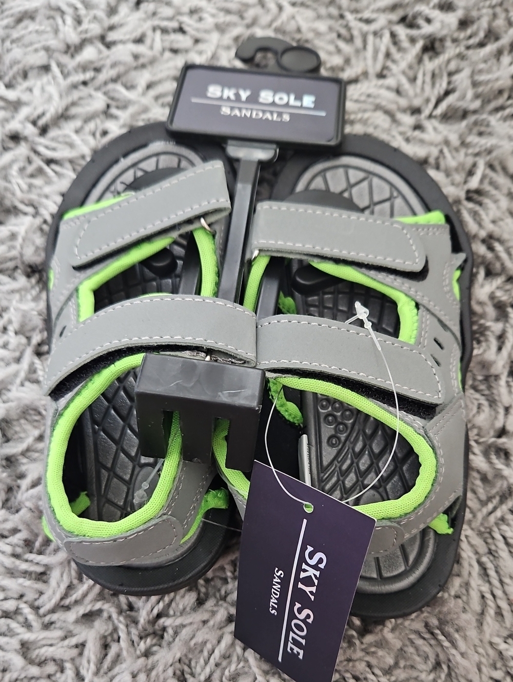 Kids' Gray & Green Sandals NWT